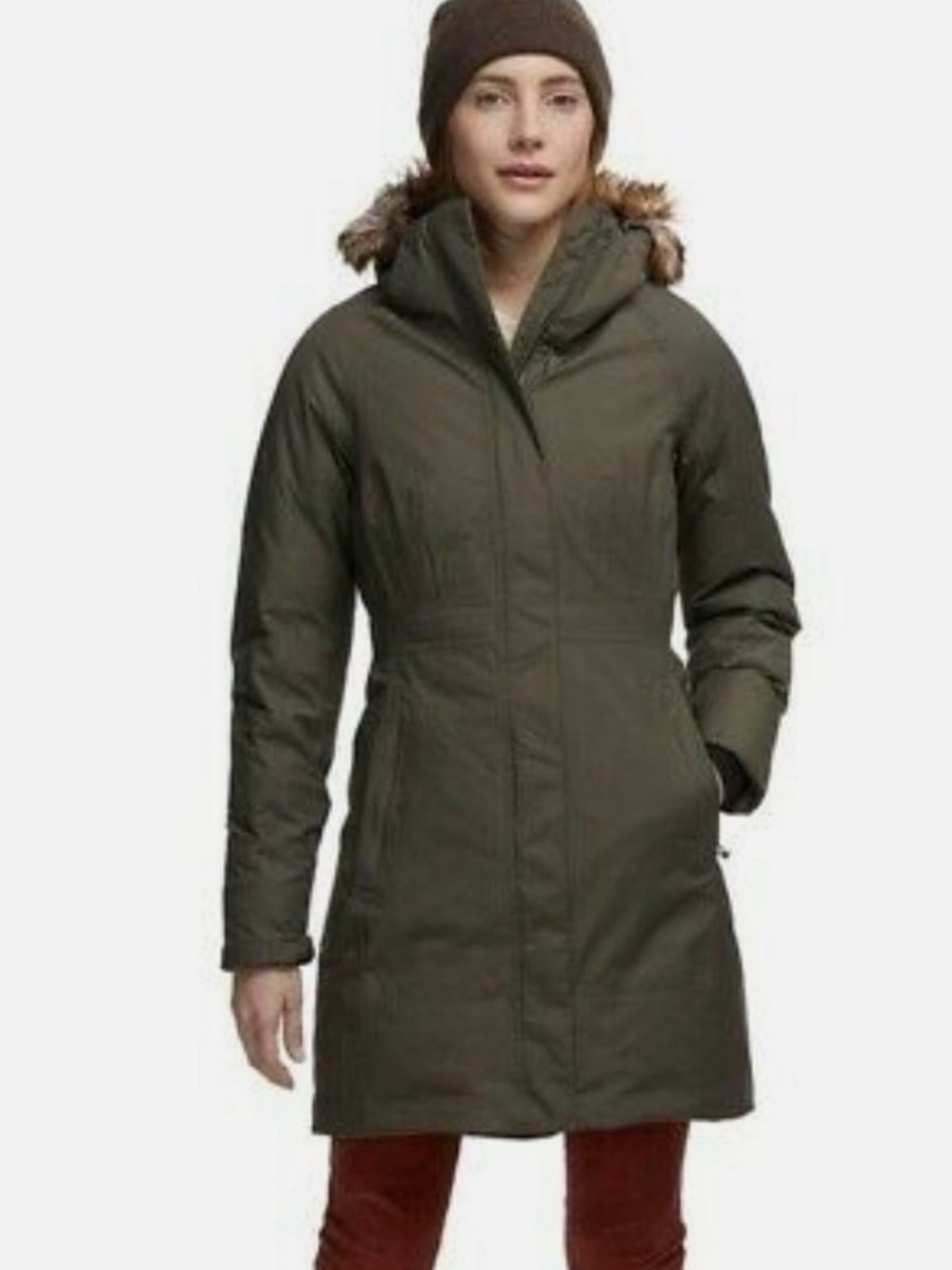 The North Face Women’s Olive Hooded Arctic Parka with Faux-Fur Trim